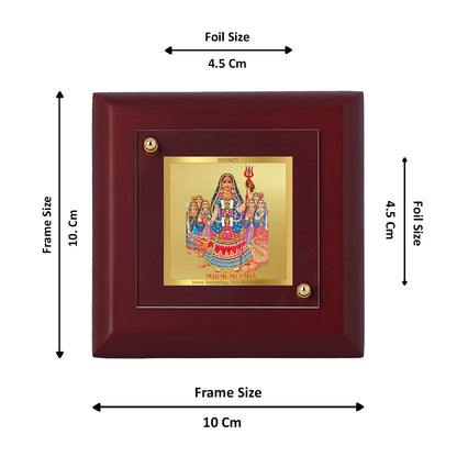 Diviniti 24K Gold Plated Khodiyar Mata Photo Frame for Home Decor, Table Tops, Puja Room, Gift | MDF Size 1A (9.9x9.9 CM)