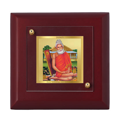 Diviniti 24K Gold Plated Baba Lokenath Photo Frame Faith, Devotion for Home & Office Decor, Workshop, Table Top, Gift | MDF Size 1A (9.9x9.9 CM)