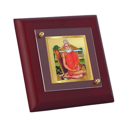 Diviniti 24K Gold Plated Baba Lokenath Photo Frame Faith, Devotion for Home & Office Decor, Workshop, Table Top, Gift | MDF Size 1A (9.9x9.9 CM)