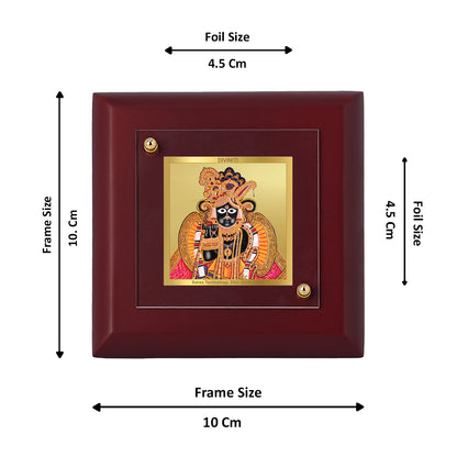 Diviniti 24K Gold Plated Bankey Bihari Photo Frame Avatar of Lord Krishna for Home Decor Showpiece, Tabletop, Puja, Gift | MDF Size 1A (9.9x9.9 CM)