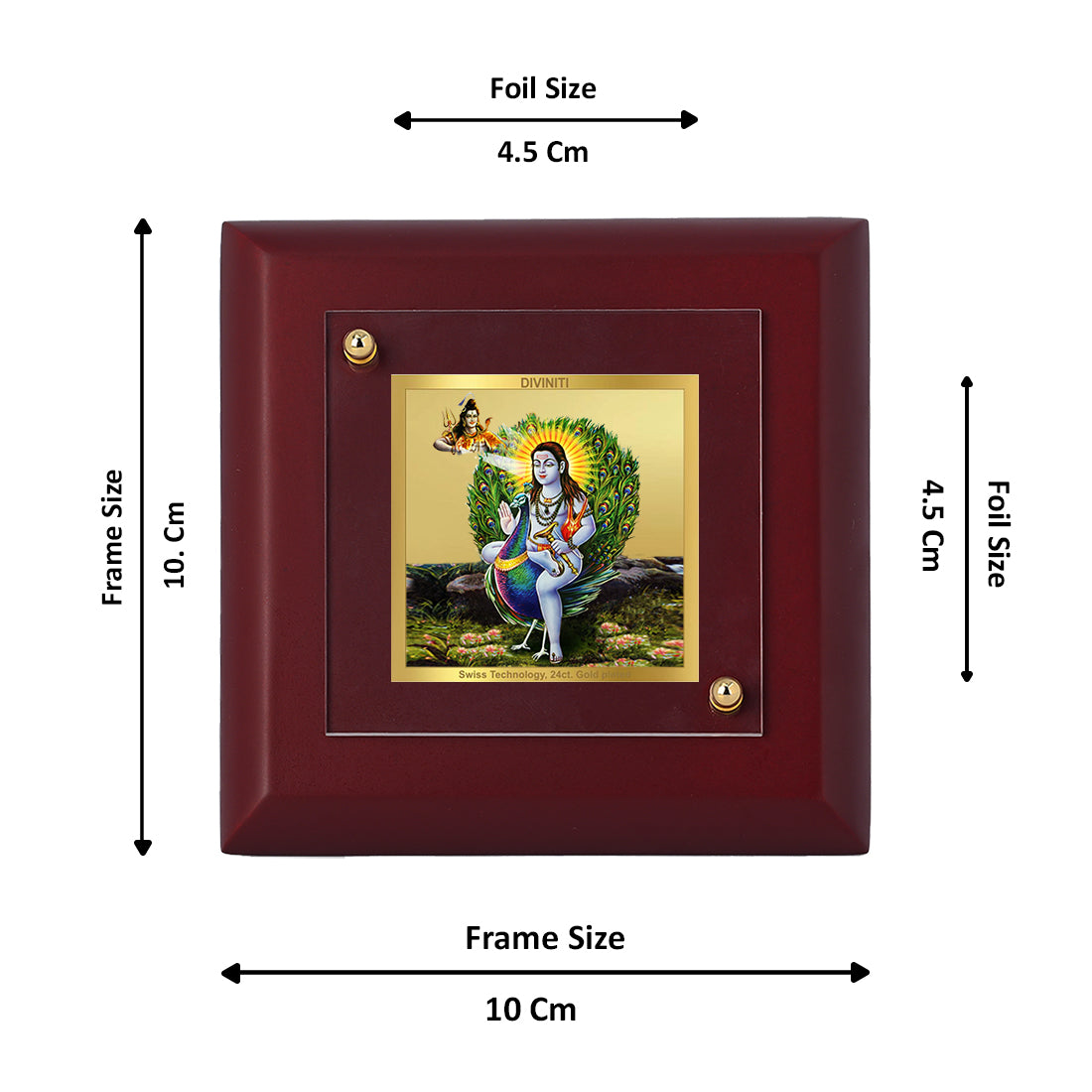 Diviniti 24K Gold Plated Baba Balak Nath Photo Frame Protector, Mentor for Home Decor Showpiece, Table Tops, Luxury Gift | MDF Size 1A (9.9x9.9 CM)