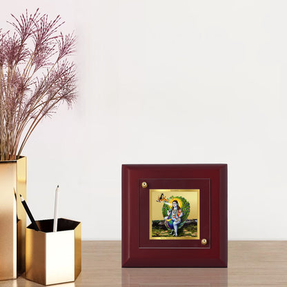 Diviniti 24K Gold Plated Baba Balak Nath Photo Frame Protector, Mentor for Home Decor Showpiece, Table Tops, Luxury Gift | MDF Size 1A (9.9x9.9 CM)