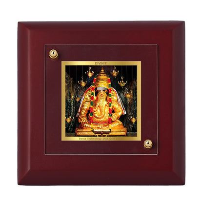 Diviniti 24K Gold Plated Ayyapa Vinaygar Photo Frame for Home Decor, Table Tops, Prayer, Gift | MDF Size 1A (9.9x9.9 CM)