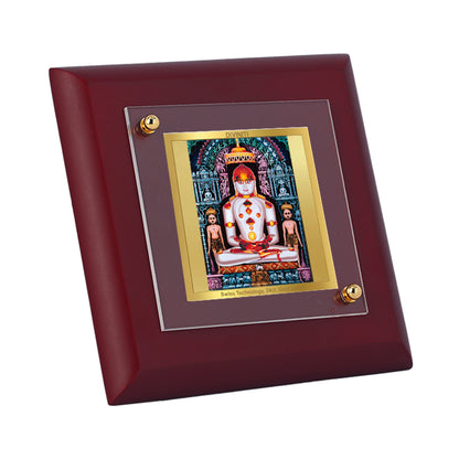 Diviniti 24K Gold Plated Adinath Photo Frame for Home & Office Decor Showpiece, Table Top, Prayer, Luxury Gift | MDF Size 1A (9.9x9.9 CM)