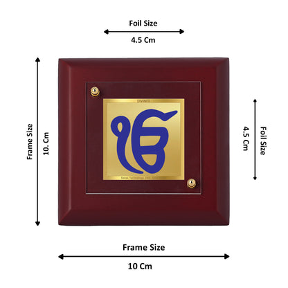 Diviniti 24K Gold Plated Ek Onkar Phone Frame for Home Decor Showpiece, Tabletop, Office, Festival Gift| MDF Size 1A (9.9x9.9 CM)