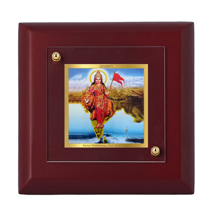 Diviniti 24K Gold Plated Bharat Mata Photo Frame for Home Decor Showpiece, Office, Tabletop, Gift | MDF Size 1A (9.9x9.9 CM)