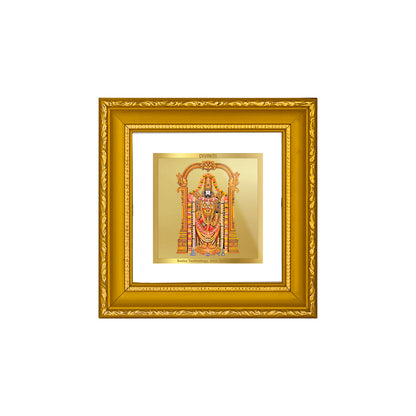 DIVINITI 24K Gold Plated Foil Balaji Photo Frame Idol for Prayer, Wall Hanging, Home Decor, Workshop, Table Top, Premium Gifts|DG101S1A (10x10 CM)