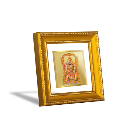 DIVINITI 24K Gold Plated Foil Balaji Photo Frame Idol for Prayer, Wall Hanging, Home Decor, Workshop, Table Top, Premium Gifts|DG101S1A (10x10 CM)