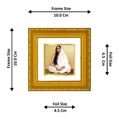 DIVINITI 24K Gold Plated Foil Maa Sarada Wooden Elegant Wall Photo Frame Idol for Puja Room, Table Top, Home Decor, Workshop, Luxury Gifts | DG101S1A (10x10 CM)