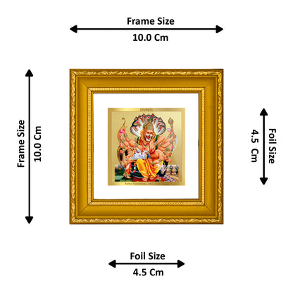 DIVINITI 24K Gold Plated Foil Narsimha Photo Frame Idol for Wall Hanging, Workshop, Puja Room, Home Decor, Luxury Gifts|DG101S1A (10x10 CM)