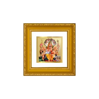 DIVINITI 24K Gold Plated Foil Narsimha Photo Frame Idol for Wall Hanging, Workshop, Puja Room, Home Decor, Luxury Gifts|DG101S1A (10x10 CM)