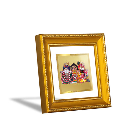 DIVINITI 24K Gold Plated Foil Lord Jagannath Photo Frame Idol for Wall Hanging, Workshop, Home Decor, Table Top, Gifts|DG101S1A (10x10 CM)