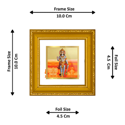 DIVINITI 24K Gold Plated Foil Lord Hanuman Wall Photo Frame Idol for Puja Room, Home Decor, Workshop, Gifts|DG101S1A (10x10 CM)