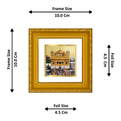 DIVINITI 24K Gold Plated Foil Golden Temple Wooden Photo Frame Idol for Wall Hanging, Workshop, Home Decor, Premium Gifts | DG101S1A (10x10 CM)