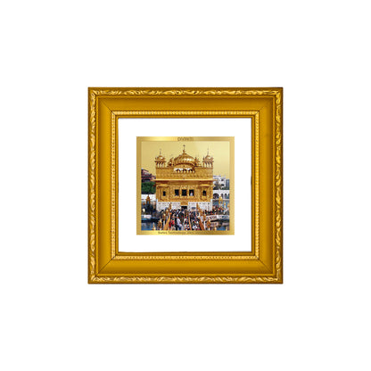 DIVINITI 24K Gold Plated Foil Golden Temple Wooden Photo Frame Idol for Wall Hanging, Workshop, Home Decor, Premium Gifts | DG101S1A (10x10 CM)