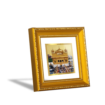 DIVINITI 24K Gold Plated Foil Golden Temple Wooden Photo Frame Idol for Wall Hanging, Workshop, Home Decor, Premium Gifts | DG101S1A (10x10 CM)