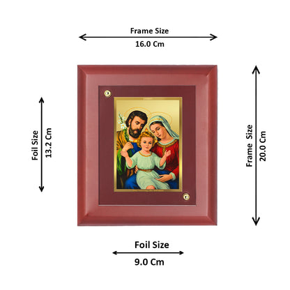 Diviniti 24K Gold Plated Holy Family Photo Frame Home & Office Decor, Tabletop, Puja Room, Workshop, Gift Items | MDFS2 (20x16 CM)