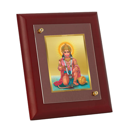 Diviniti 24K Gold Plated Hanuman Photo Frame Home & Office Decor, Tabletop, Puja Room, Workshop, Gift Items | MDFS2 (20x16 CM)