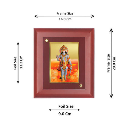 Diviniti 24K Gold Plated Hanuman Photo Frame Home & Office Decor, Puja Room, Tabletop, Workshop, Gift Items | MDFS2 (20x16 CM)