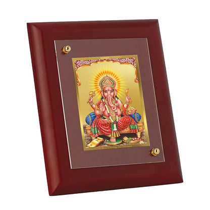 Diviniti 24K Gold Plated Ganesha Photo Frame Home & Office Decor, Tabletop, Puja Room, Workshop, Gift Items | MDFS2 (20x16 CM)