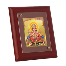 Load image into Gallery viewer, DIVINITI 24K Gold Plated Foil Ganesha Wall Photo Frame, Table Decor| Wooden Wall Photo Frame and Religious Photo Frame Idol For Pooja, Gifts Items MDF Size 2 (20x16 CM)
