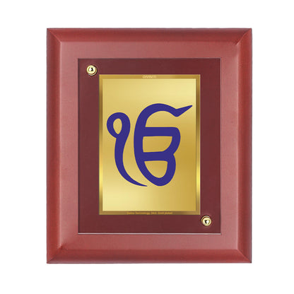 DIVINITI 24K Gold Plated Foil Ek Onkar Wall Photo Frame, Table Decor| Wall Photo Frame and Religious Photo Frame Idol For Pooja, Gifts Items MDF Size 2 (20x16 CM)