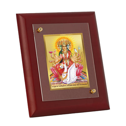 Diviniti 24K Gold Plated Gayatri Mata Photo Frame Home & Office Decor, Tabletop, Puja Room, Workshop, Gift Items | MDFS2 (20x16 CM)