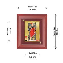 Load image into Gallery viewer, DIVINITI 24K Gold Plated Foil Dwarkadhish Wall Photo Frame, Table Decor Wooden Wall Photo Frame and Religious Photo Frame Idol For Pooja, Gifts Items MDF Size 2 (20x16 CM)
