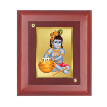 Load image into Gallery viewer, DIVINITI 24K Gold Plated Foil Bal Gopal Wall Photo Frame, Table Decor| Wooden Wall Photo Frame and Religious Photo Frame Idol For Pooja, Gifts Items MDF Size 2 (20x16 CM)
