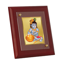 Load image into Gallery viewer, DIVINITI 24K Gold Plated Foil Bal Gopal Wall Photo Frame, Table Decor| Wooden Wall Photo Frame and Religious Photo Frame Idol For Pooja, Gifts Items MDF Size 2 (20x16 CM)
