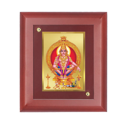 Diviniti 24K Gold Plated Ayyappan Photo Frame Home & Office Decor, Tabletop, Puja Room, Workshop, Gift Items | MDFS2 (20x16 CM)