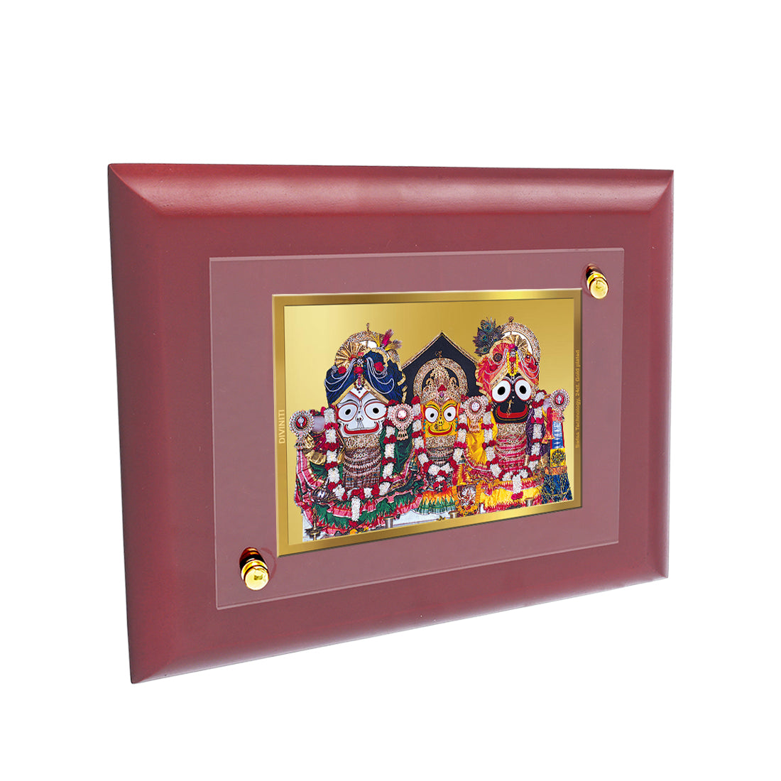 DIVINITI 24K Gold Plated Foil Jagannath Wall Photo Frame, Table Decor| Wall Photo Frame and Religious Photo Frame, Gifts Items MDF Size 2 (20x16 CM)