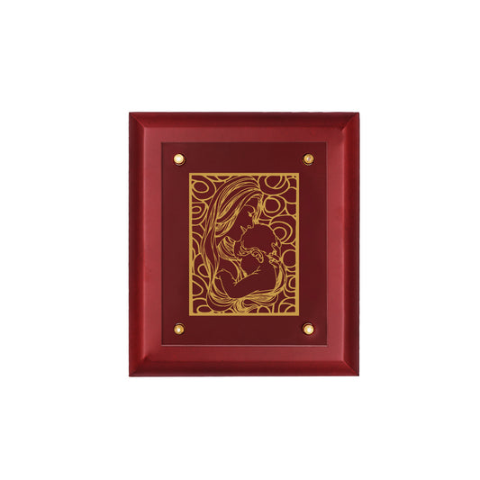 DIVINITI 24K Gold Plated Foil MOTHER WITH CHILD Wall Hanging for Home| Photo Frame For Wall Decoration| Wall Hanging Photo Frame For Home Decor, Living Room, Hall, Guest Room MDF Size 2