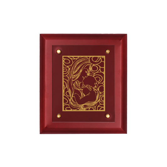 DIVINITI 24K Gold Plated Mother With Child Wall Hanging For Home Photo Frame For Wall Decoration Wall Hanging Photo Frame For Home Decor, Living Room, Hall, Guest Room MDF S2.5 (25.1X20.1 CM)