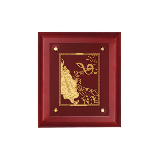 DIVINITI 24K Gold Plated Musical Note Wall Hanging For Home Photo Frame For Wall Decoration Wall Hanging Photo Frame For Home Decor, Living Room, Hall, Guest Room MDF S2.5 (25.1X20.1 CM)