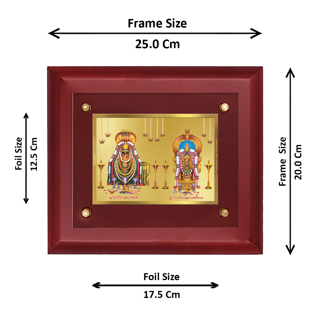 DIVINITI Unnamalai Annamalai Gold-Plated Wall Photo Frame| MDF 2.5 Woo