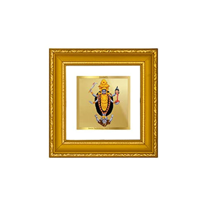 DIVINITI 24K Gold Plated Foil Maa Kali Modern Photo Frame Idol for Wall Hanging, Puja Room, Table Top, Home Decor, Workshop, Gifts|DG101S1A (10x10 CM)