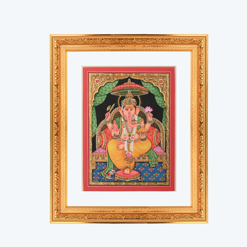 Handmade Ganesha| Wall Decoration Painting with Divine Illustration| Stunning & Durable Wall Art| A Perfect Gift Option For Special Occasions|