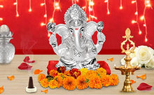 Load image into Gallery viewer, DIVINITI 999 Silver Plated Lord Ganesha Idol Statue For Home Decor, Workshop, Office, Luxury Gift (9.5x7.5 CM)
