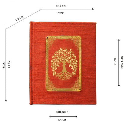 DIVINITI 24K Gold Plated Tree of Life Notebook | Religious Diary Hardcover 17 x 13.5 cm | Journal Diary for Work, Travel, College |A Journal to Inspire and Empower Your Life| 100 Pages Red Color