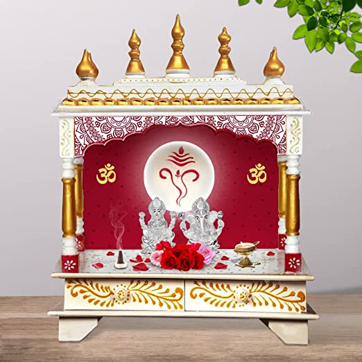 DIVINITI 999 Silver Plated Lakshmi Ganesha Idol For Home Decor, Worship, Festival Gift (9.5 X 6.5 CM)