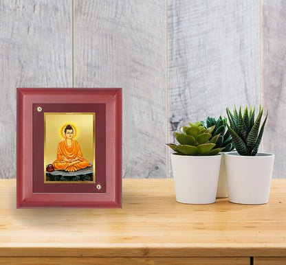 Diviniti 24K Gold Plated Buddha Photo Frame Home & Office Decor, Tabletop, Puja Room, Workshop, Gift Items | MDFS2 (20x16 CM)