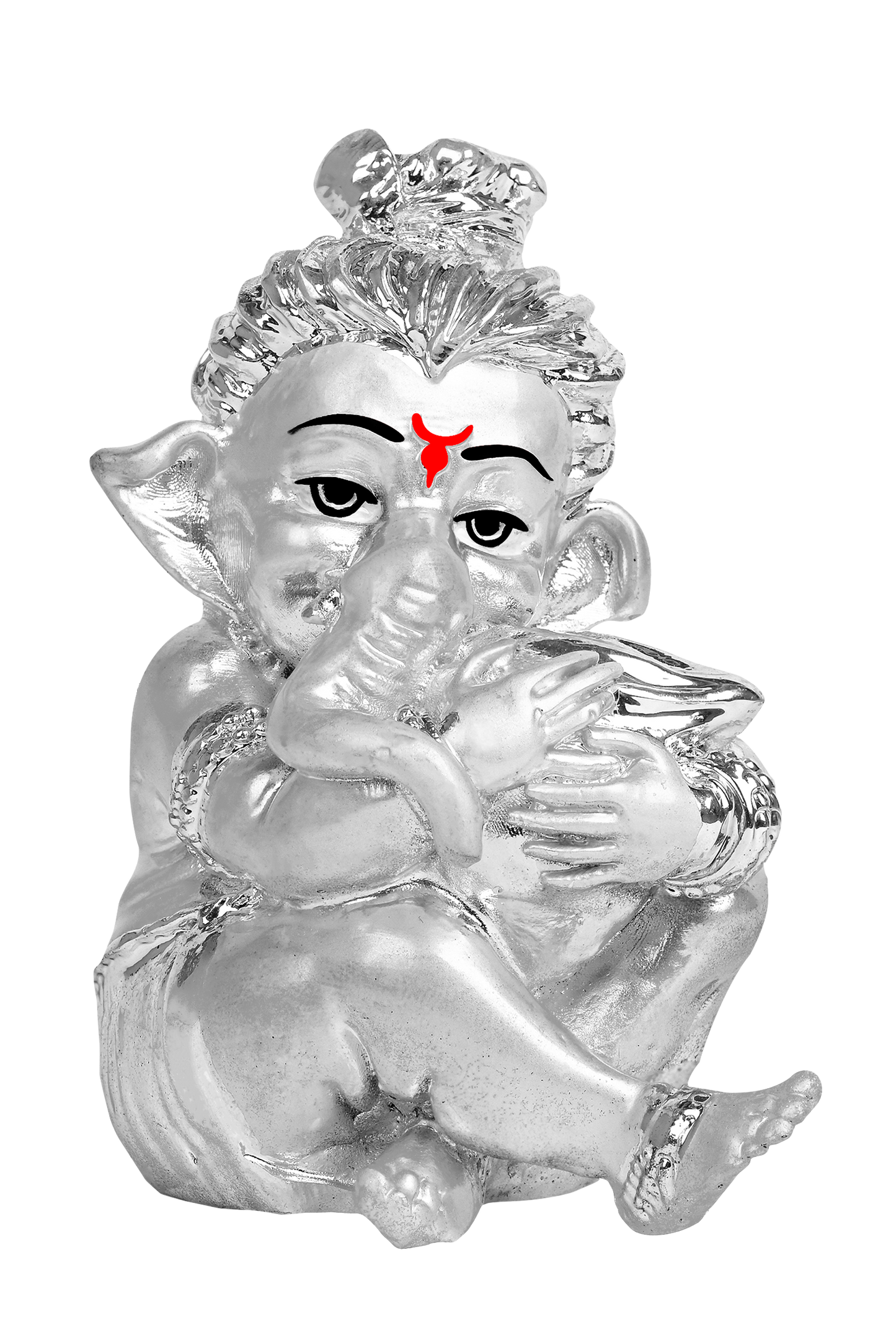 Diviniti Bal Ganesha Idol for Home Decor| 999 Silver Plated Sculpture of Bal Ganesha| Idol for Home, Office, Temple & Table Decoration| Religious Idol For Prayer, Gift