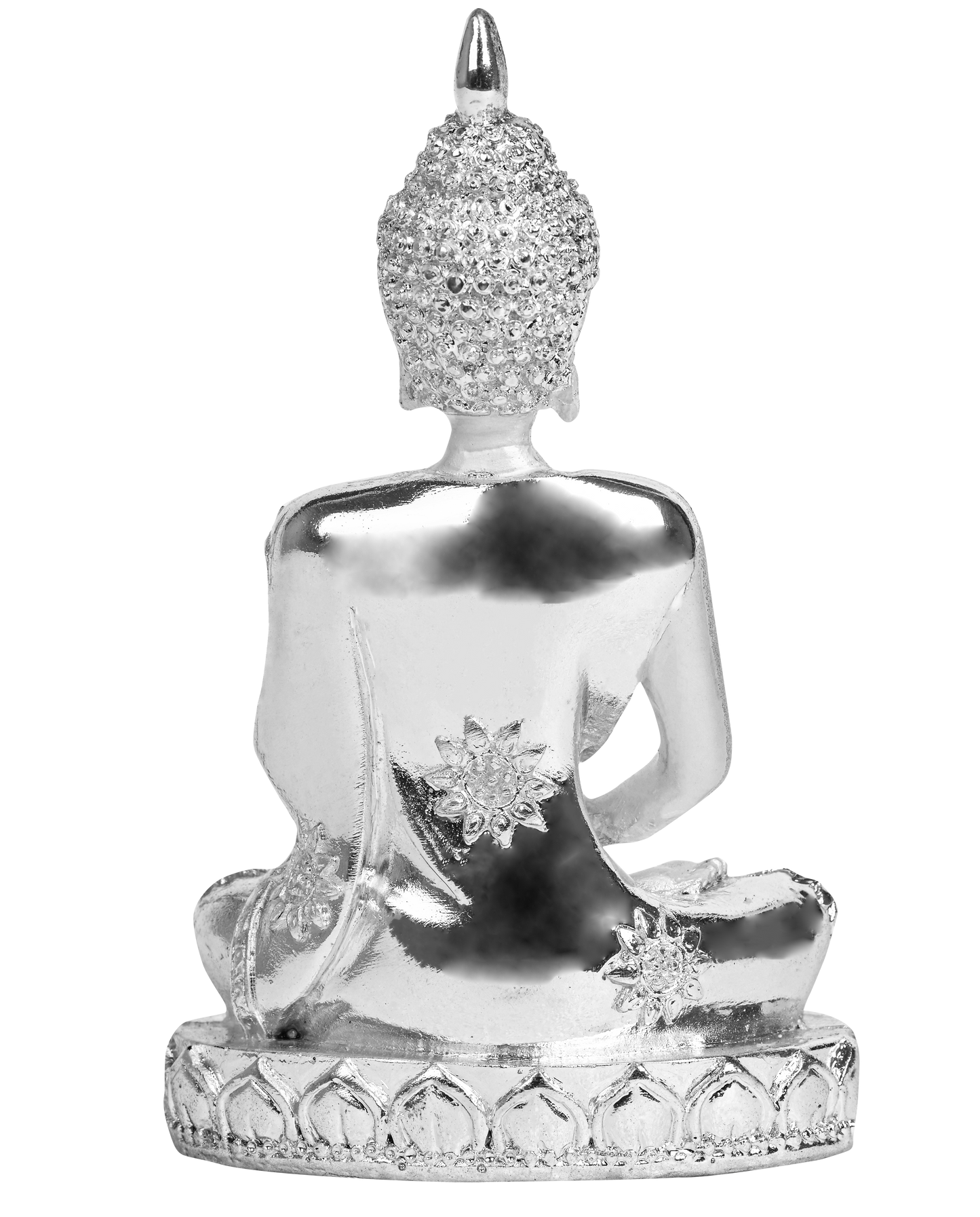 Diviniti Buddha in Mediation Idol for Home Decor| 999 Silver Plated Sculpture of Buddha in Meditation | Idol for Home, Office, Temple, and Table Decoration| Religious Idol For Pooja, Gift