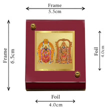 Load image into Gallery viewer, Diviniti 24K Gold Plated Padmawati Balaji Frame For Car Dashboard, Home Decor and Table Top (6.5 x 5.5 CM)
