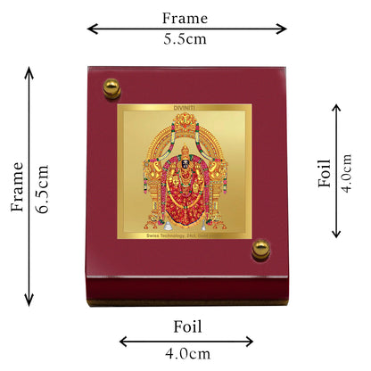 Diviniti 24K Gold Plated Padmavathi Frame For Car Dashboard, Home Decor, Table Top (5.5 x 6.5 CM)