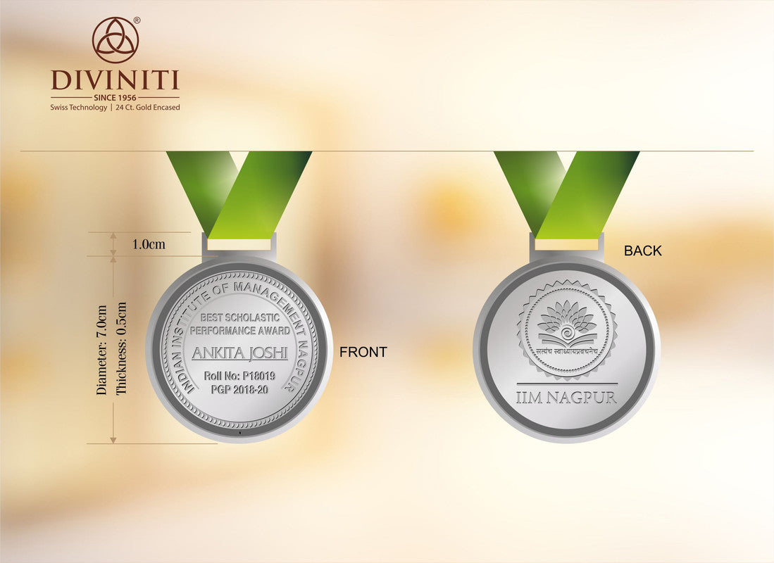 Diviniti Silver Plated Medal For Sport Events, Talent Shows, Contests & Competition