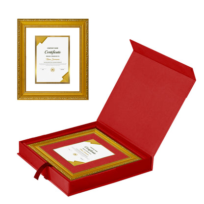 DIVINITI 24K Gold Plated Foil Customized Frame for Home & Office Decor Certificates and Personalized Gifts DG 101 Size 1 (15.3x14.9 CM)