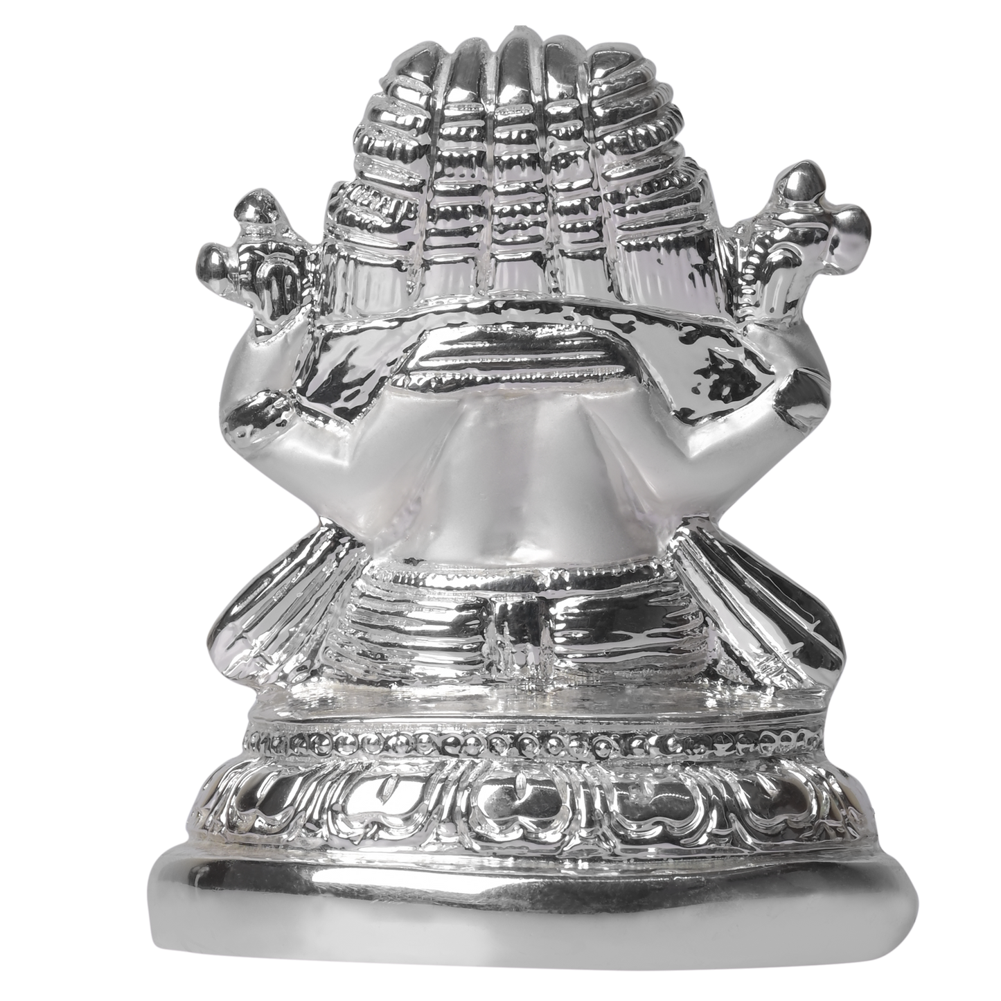 DIVINITI 999 Silver Plated Lord Panchmukhi Ganesha Idol Statue For Home Decor, Office, Temple, Table Deco, Puja Room, Gift (7x5x8.4 CM)