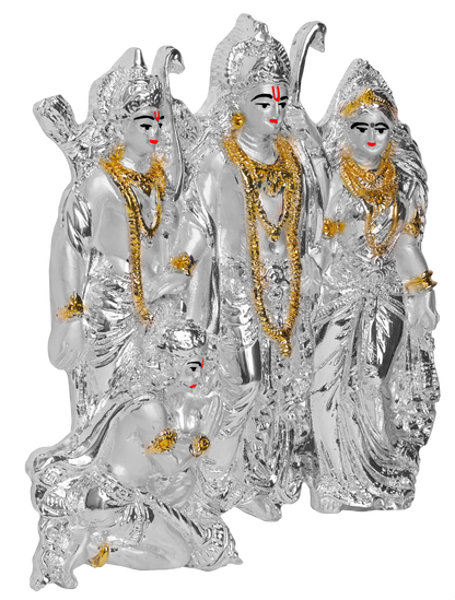 Diviniti Ram Darbar Idol for Home Decor| 999 Silver Plated Sculpture of Ram Darbar| Idol for Home, Office, Temple & Table Decoration| Religious Idol For Prayer, Gift